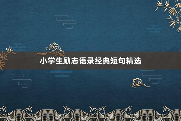 小学生励志语录经典短句精选