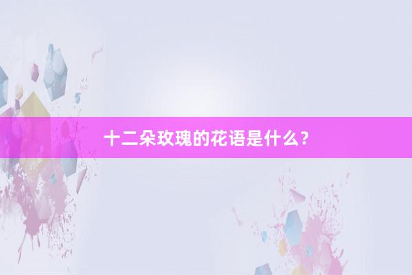 十二朵玫瑰的花语是什么？